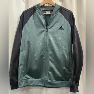 Adidas - Black & Green Floral Print Zip up
